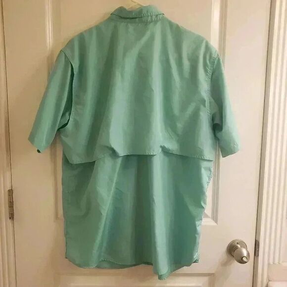 Men's Mint Green Nylon Outdoor Vented Short Sleeve Shirt - Picture 6 of 7